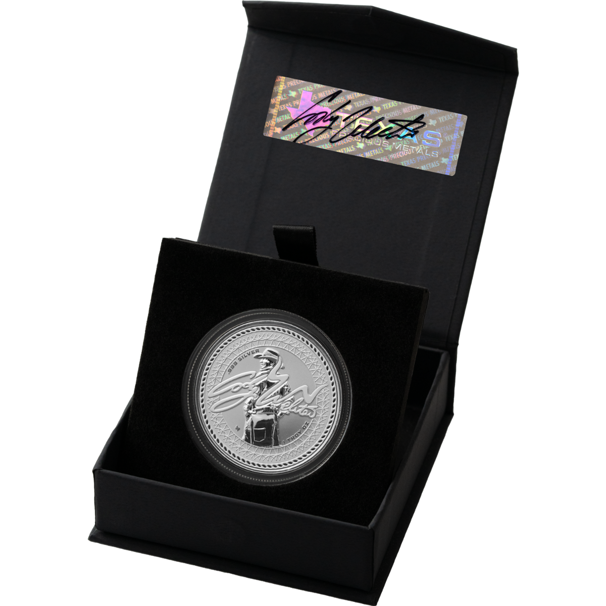 1 oz Cody Webster Silver Round (Reverse Proof) with Custom Box and Autograph