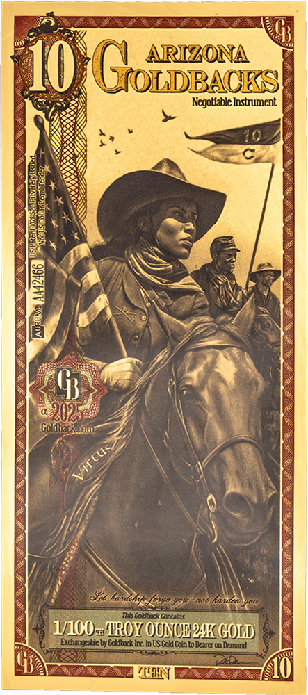 10 Arizona Goldback Gold Note