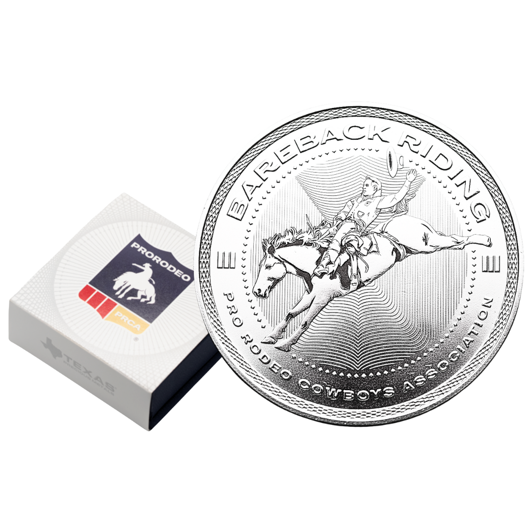 1 oz PRCA Bareback Riding Silver Round (Reverse Proof) with Custom Box 