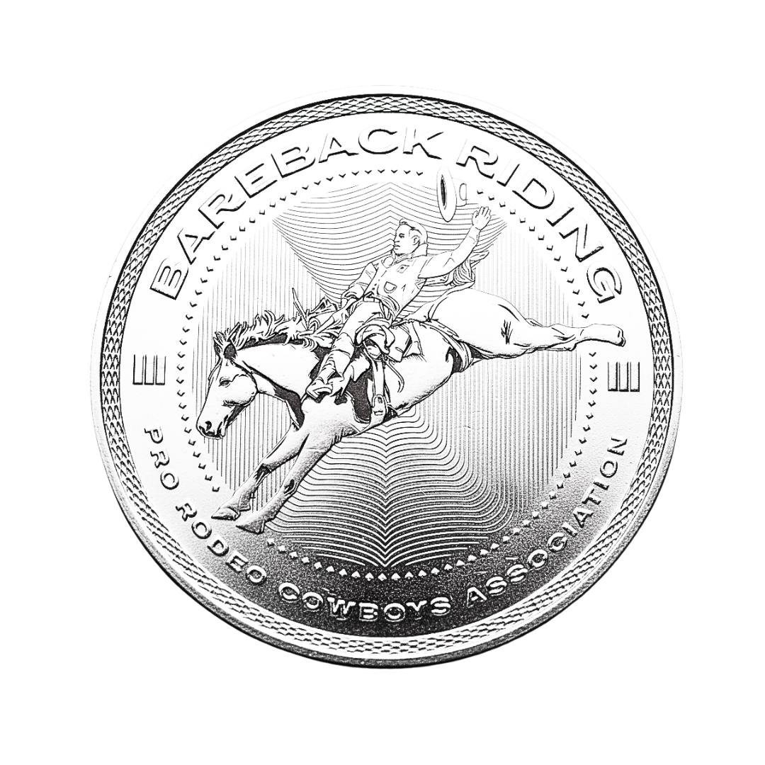1 oz PRCA Bareback Riding Silver Round (Reverse Proof)