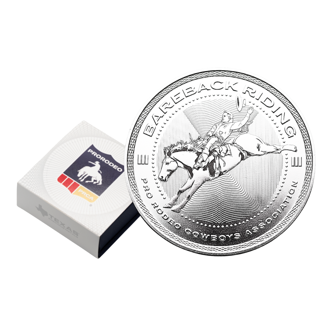 1 oz PRCA Bareback Riding Silver Round (Reverse Proof) with Custom Box 