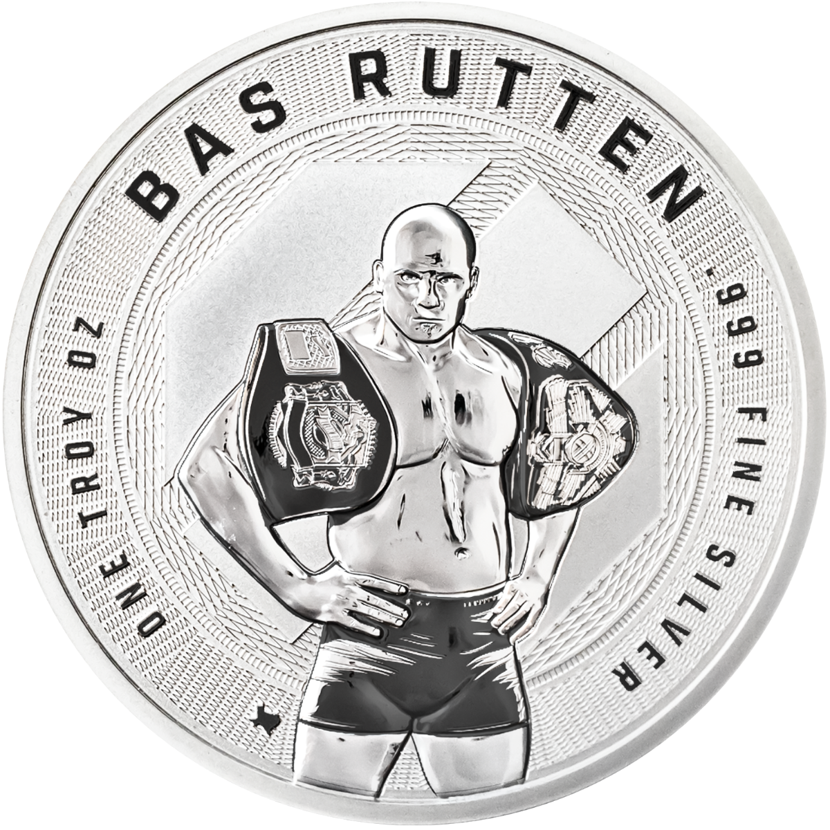 1 oz UFC Bas Rutten Silver Round (Reverse Proof) with Custom Box