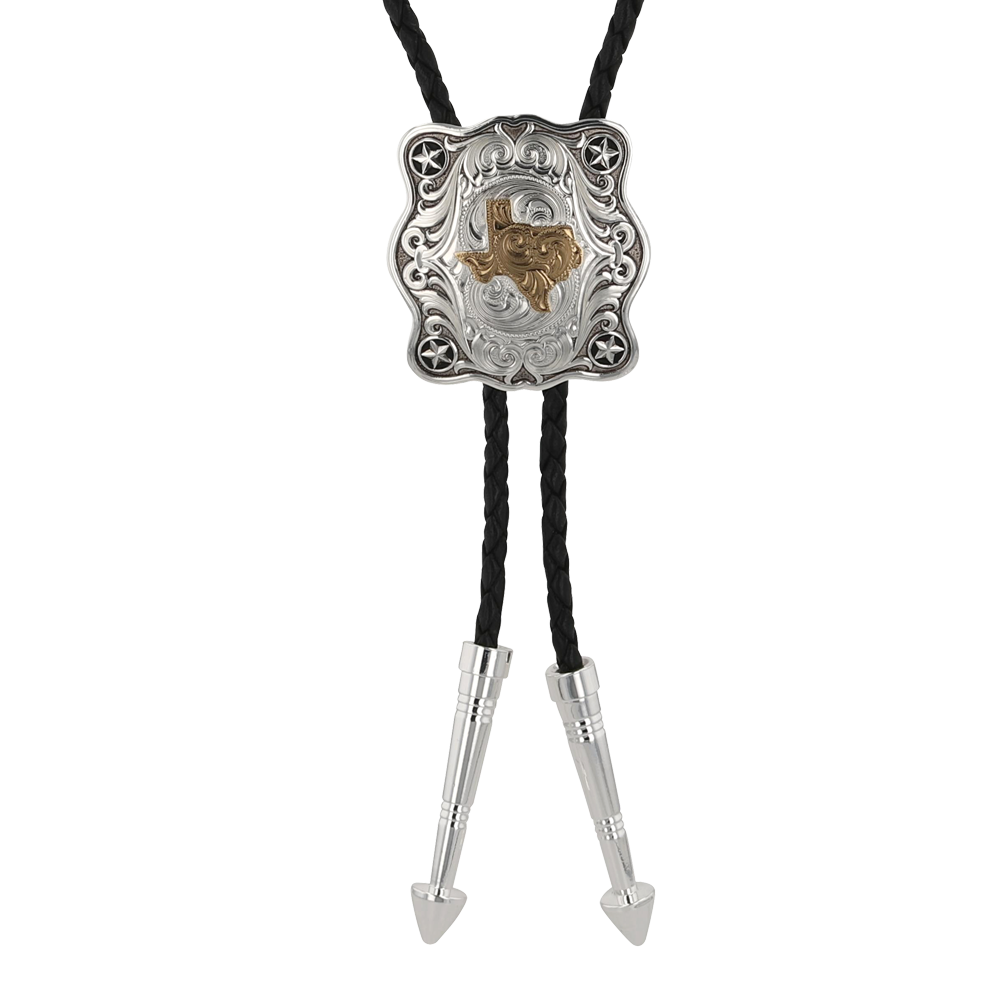 State of Texas Scalloped Square Bolo Tie 