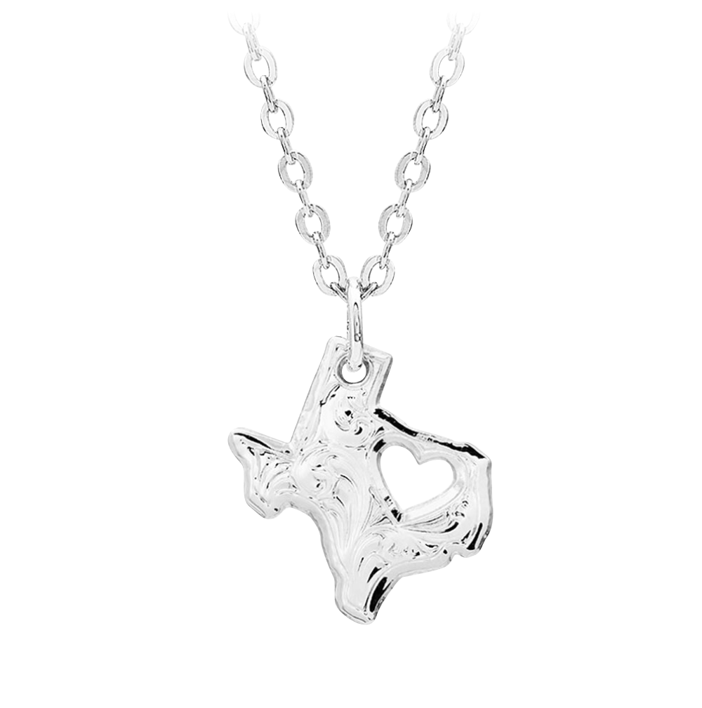 I Heart Texas State Charm Necklace