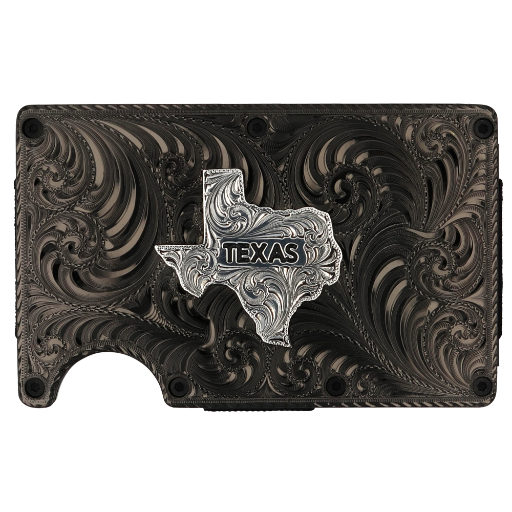 State of Texas Gunmetal Montana Credit Card & Cash Case (3.50"x2.20")