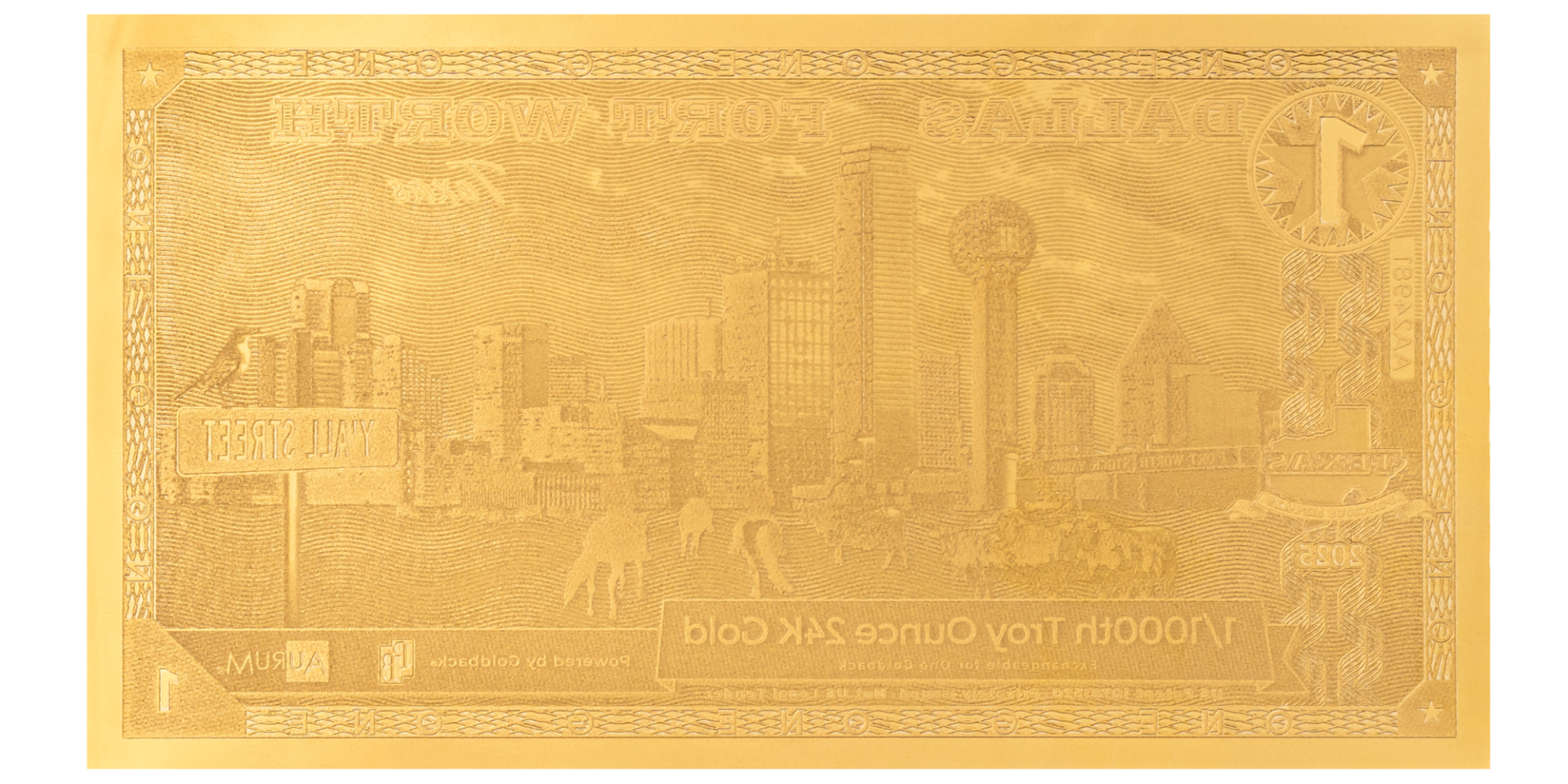 1 Dallas-Fort Worth Texas Gold Note