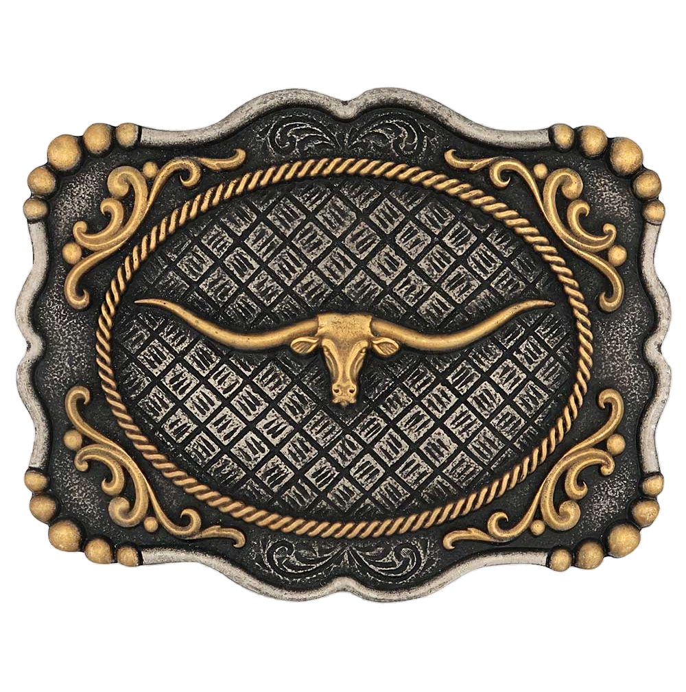 Framed Longhorn Attitude Buckle
