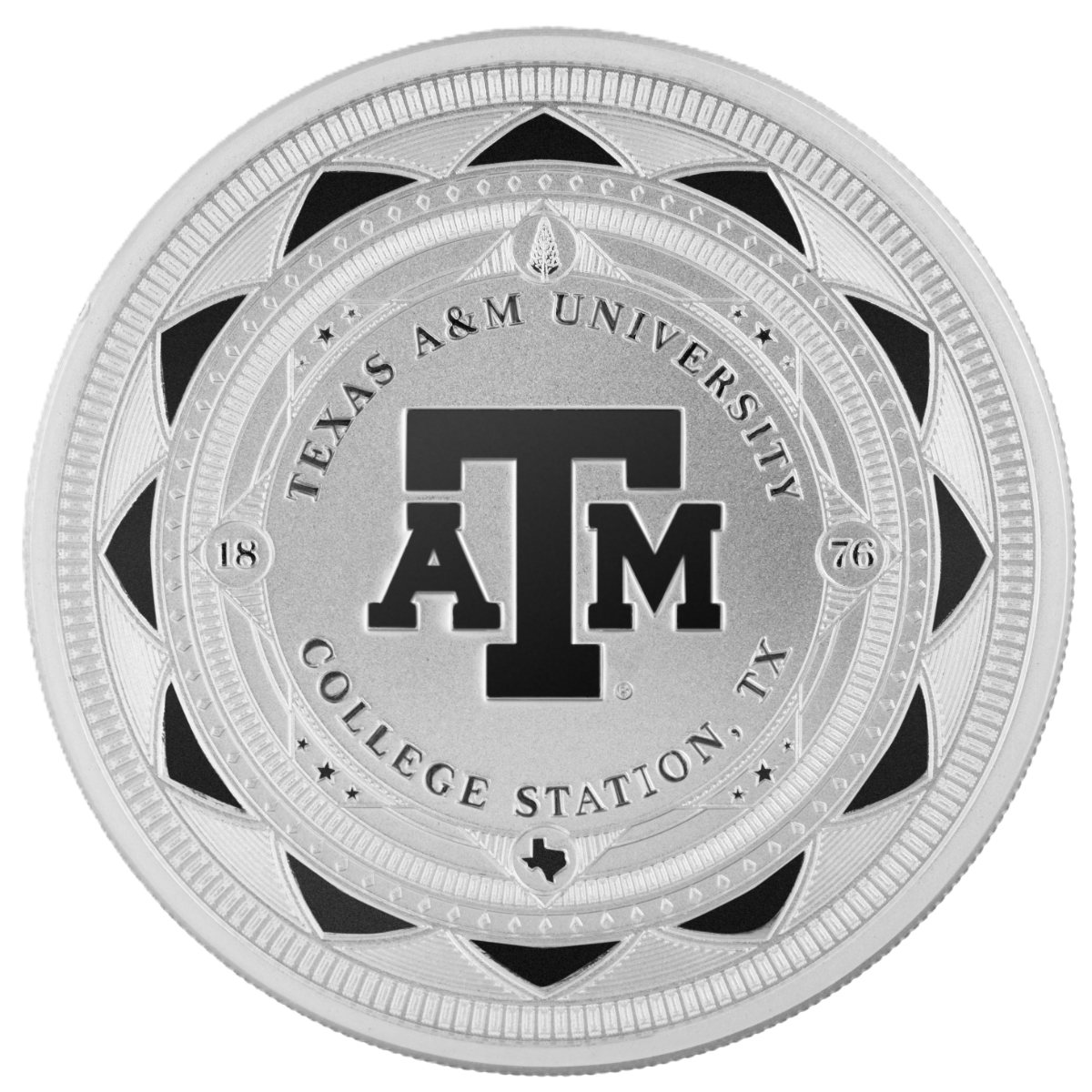 1 oz A&M Ring Crest Silver Round with Custom Box