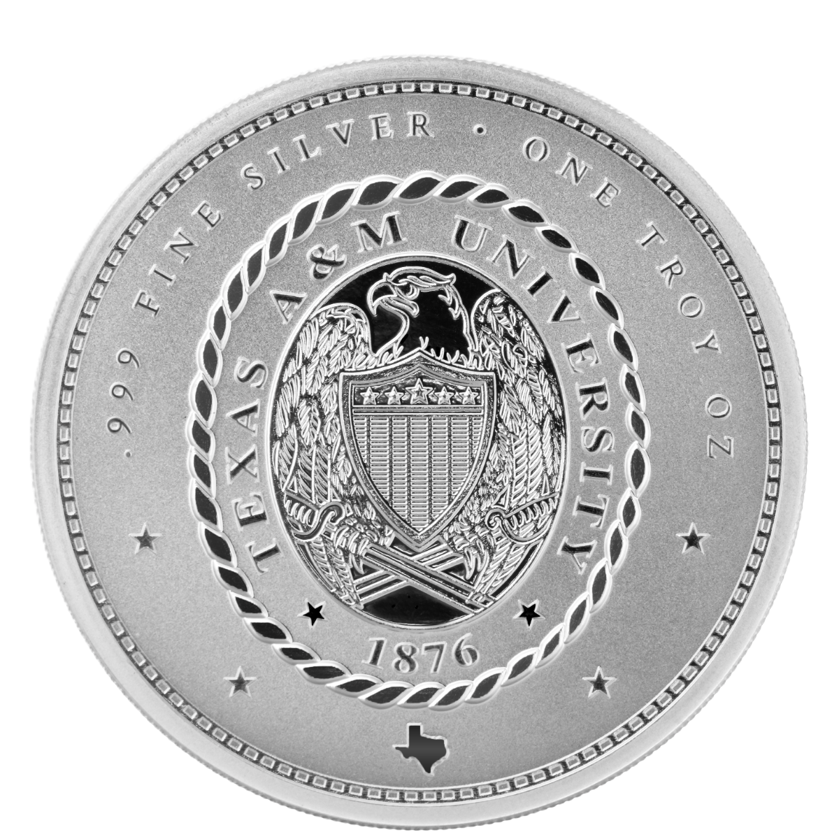 1 oz Texas A&amp;M Ring Crest Silver Round (Reverse Proof) with Custom Box