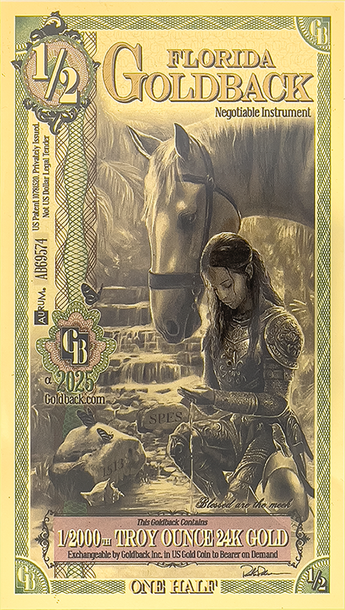 1/2 Florida Goldback Gold Note                                
                            
