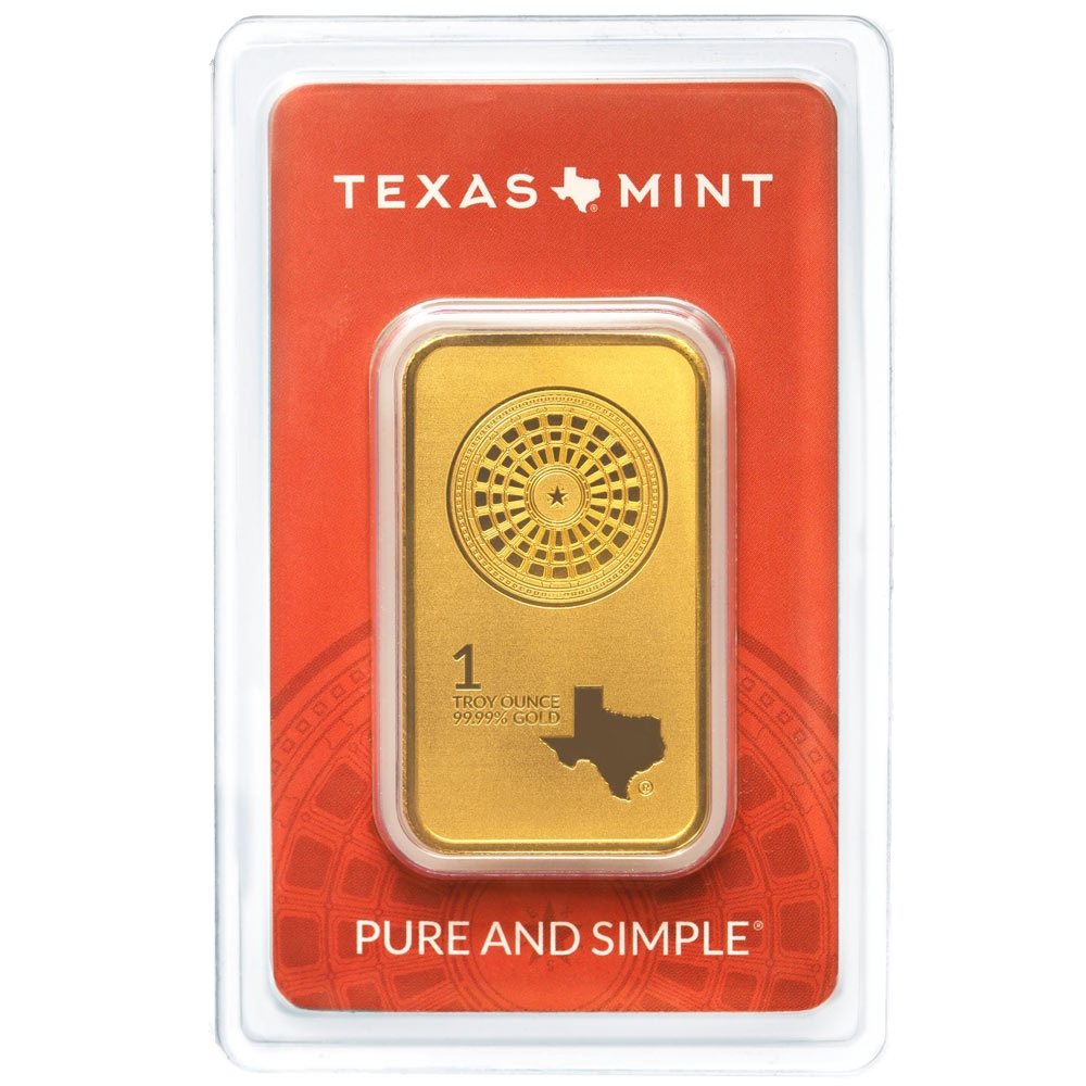 Buy 1 oz Texas Mint Gold Bars w/ Assay (25 oz Box)