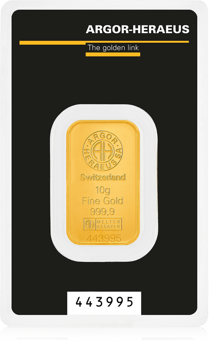 10 Gram Argor-Heraeus Gold Bar (In Assay)
