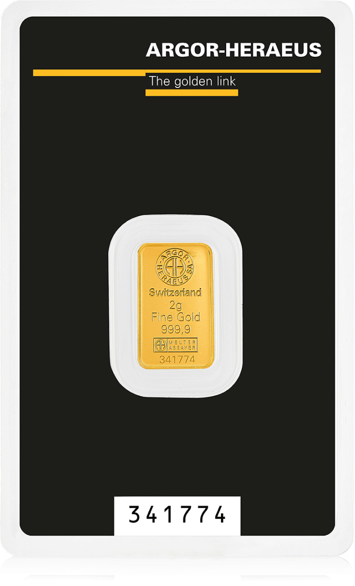 2 Gram Argor-Heraeus Gold Bar (In Assay)