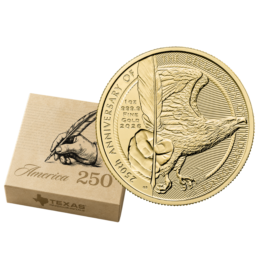                                 
           2026 1 oz Royal Mint America's 250th Anniversary Gold Coin with Custom Box                  
