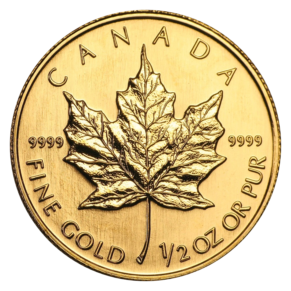 1/2 oz Canadian Maple Leaf Gold Coin - Reverse