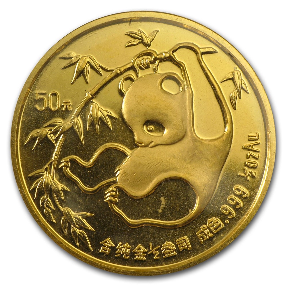 1/2 oz Chinese Gold Panda Coin (Any Year) - Obverse