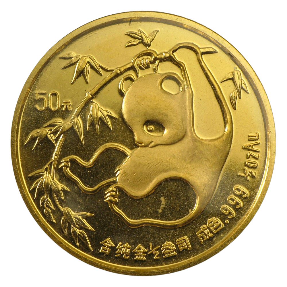                                 1/2 oz Chinese Gold Panda Coin (Any Year) - Obverse
                                
                            