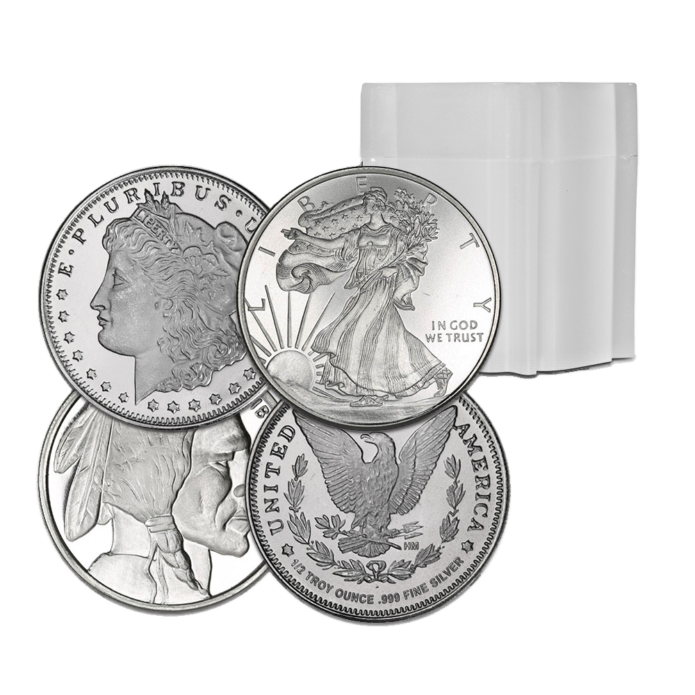1/2 oz Silver Coin or Round - Tube of 20 (Varied Condition - 10oz)