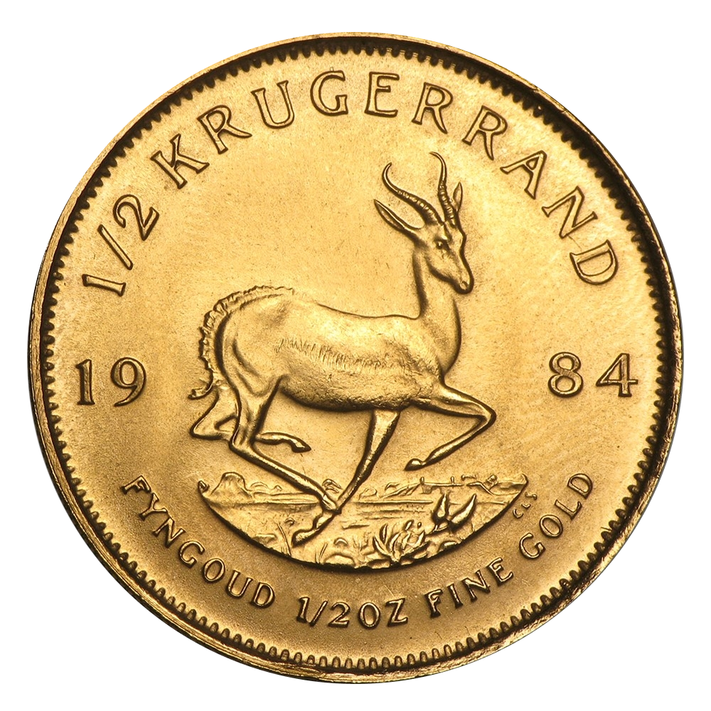 1/2 oz gold krugerrand coin - obverse