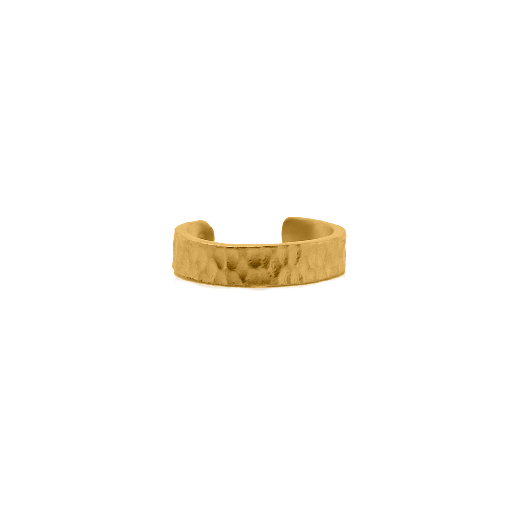 Nebü 24k Hammered Cuff Ring: Medium (0.199oz)