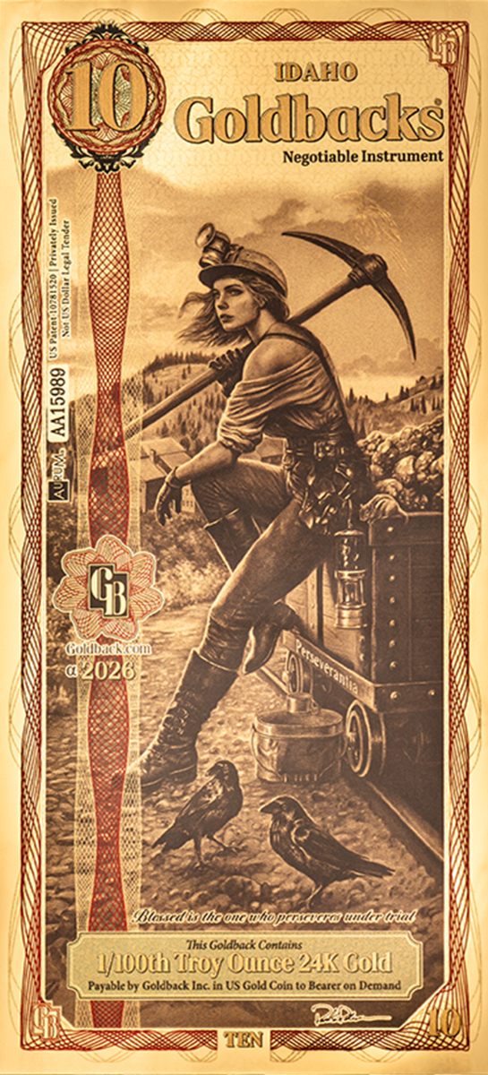 10 Idaho Goldback Gold Note