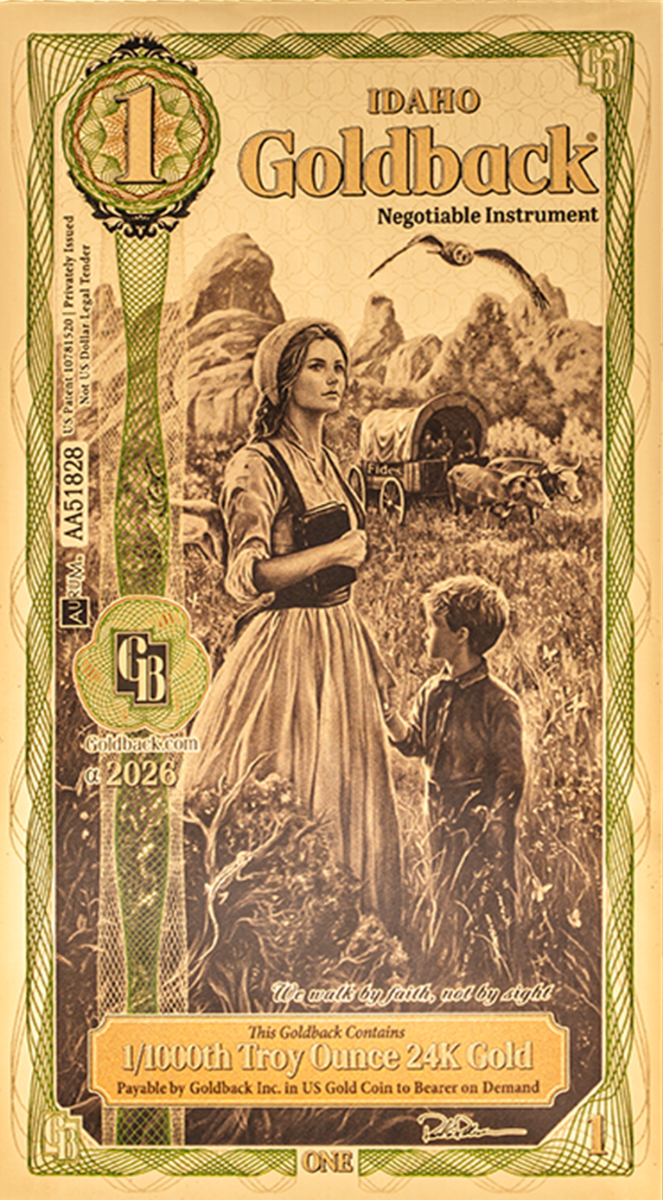 1 Idaho Goldback Gold Note