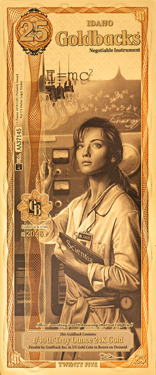 25 Idaho Goldback Gold Note