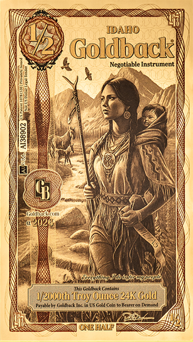 1/2 Idaho Goldback Gold Note                                
                            