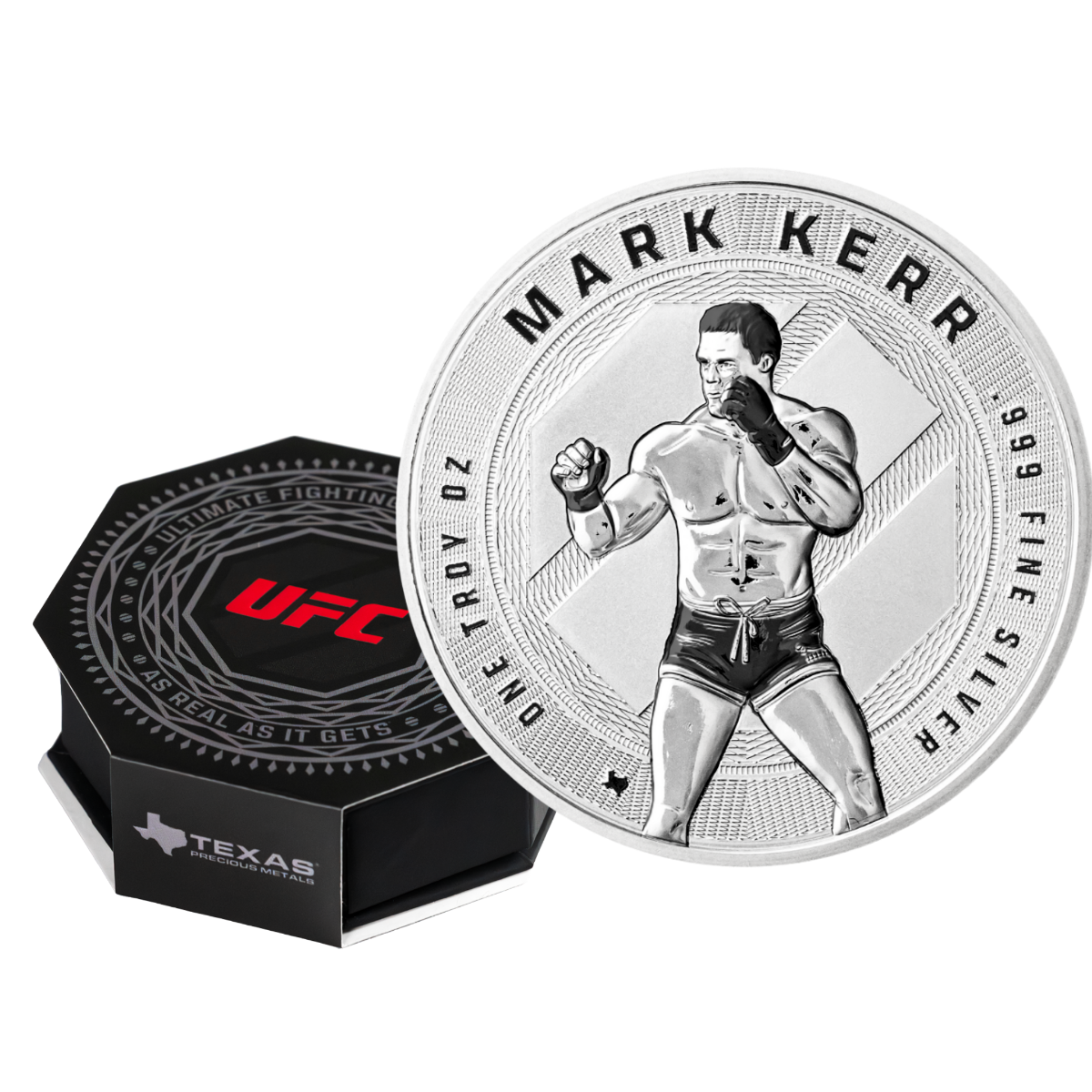 1 oz UFC Mark Kerr Silver Round (Reverse Proof) with Custom Box