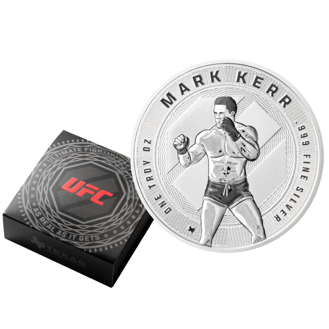 1 oz UFC Mark Kerr Silver Round (Reverse Proof) with Custom Box