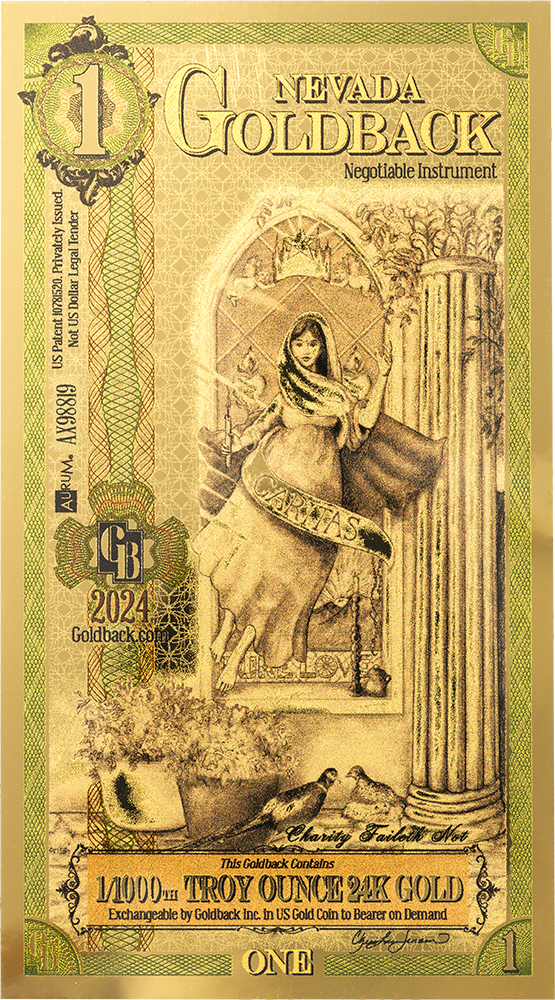 1 Nevada Goldback Gold Note
