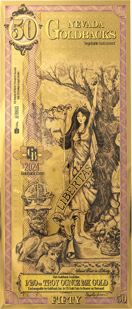 50 Nevada Goldback Gold Note