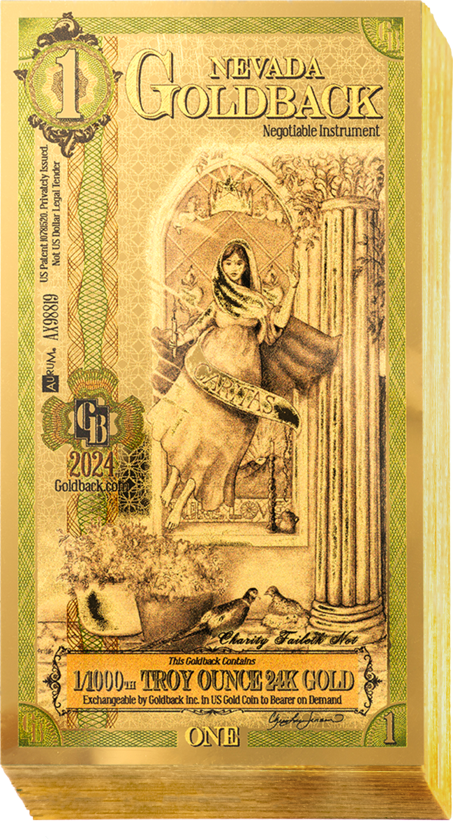 1 Nevada Goldback Gold Note (100 Notes)