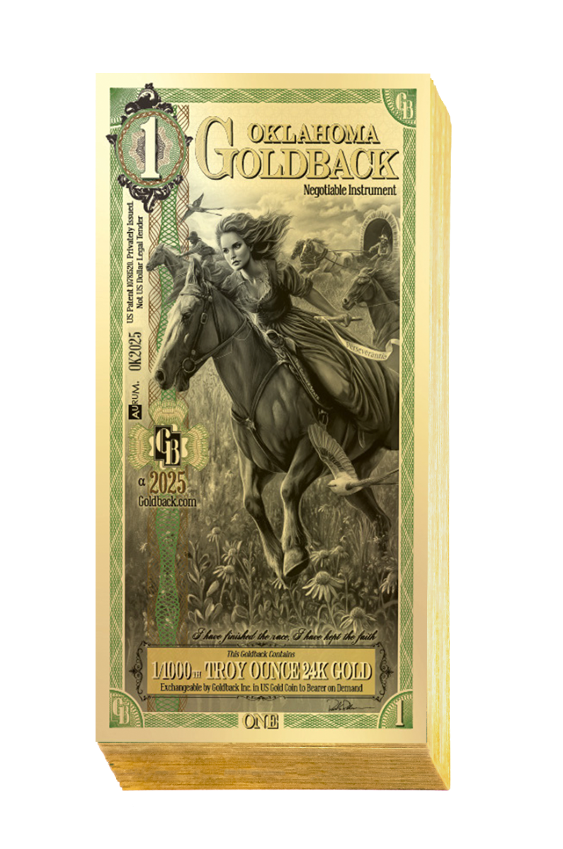 1 Oklahoma Goldback Gold Note (100 Notes)