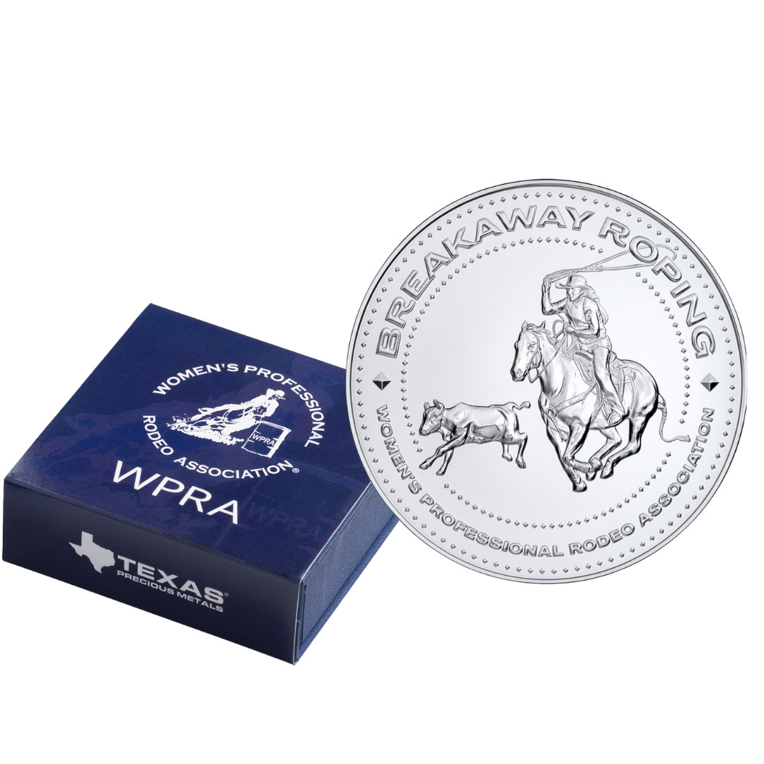 1 oz WPRA Breakaway Roping Silver Round (Reverse Proof) with Custom Box
