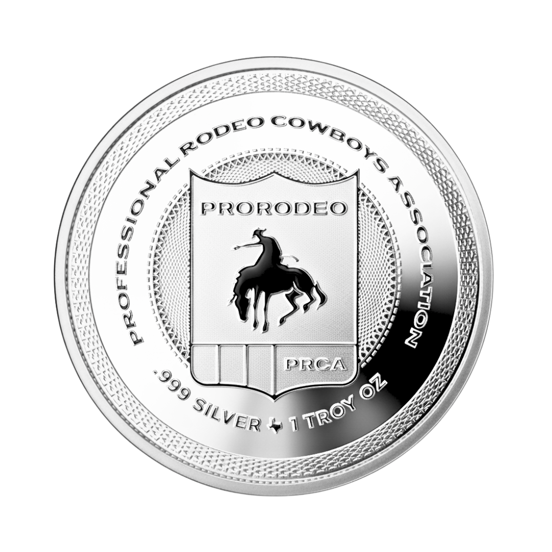 1 oz PRCA Saddle Bronc Silver Round (Reverse Proof)