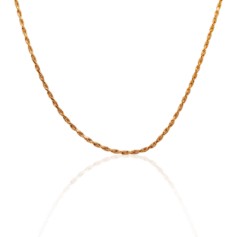 Nebü 22k Gold Rope Necklace (1.2mm, 18 inch)