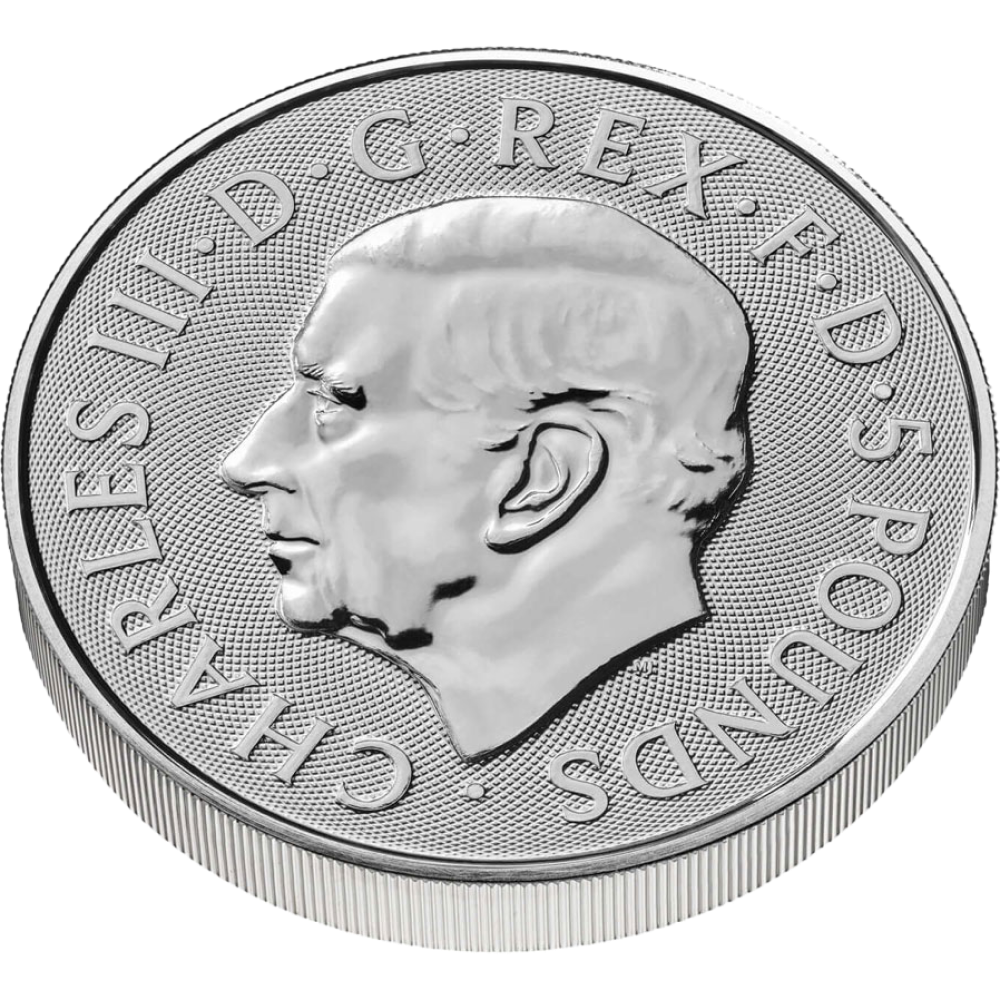 2024 Royal Mint 2oz Tudor Beast Unicorn Coin -Obverse Edge