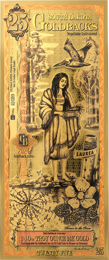 25 South Dakota Goldback Gold Note | Texas Precious Metals