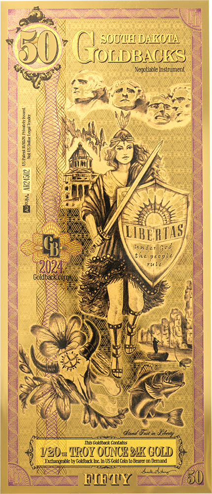 50 South Dakota Goldback Gold Note
