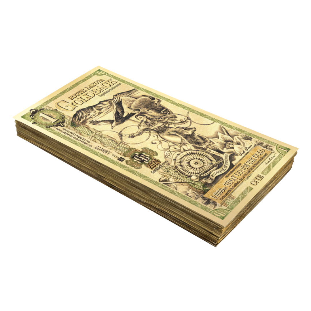 1 South Dakota Goldback Gold Note (100 Notes)