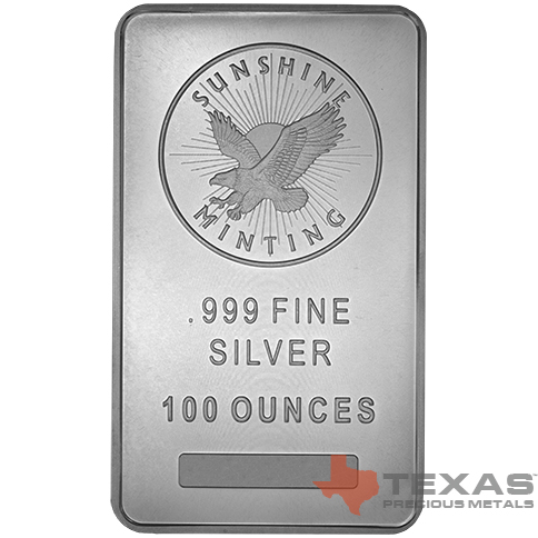 Buy 100 oz Sunshine Mint Silver Bars