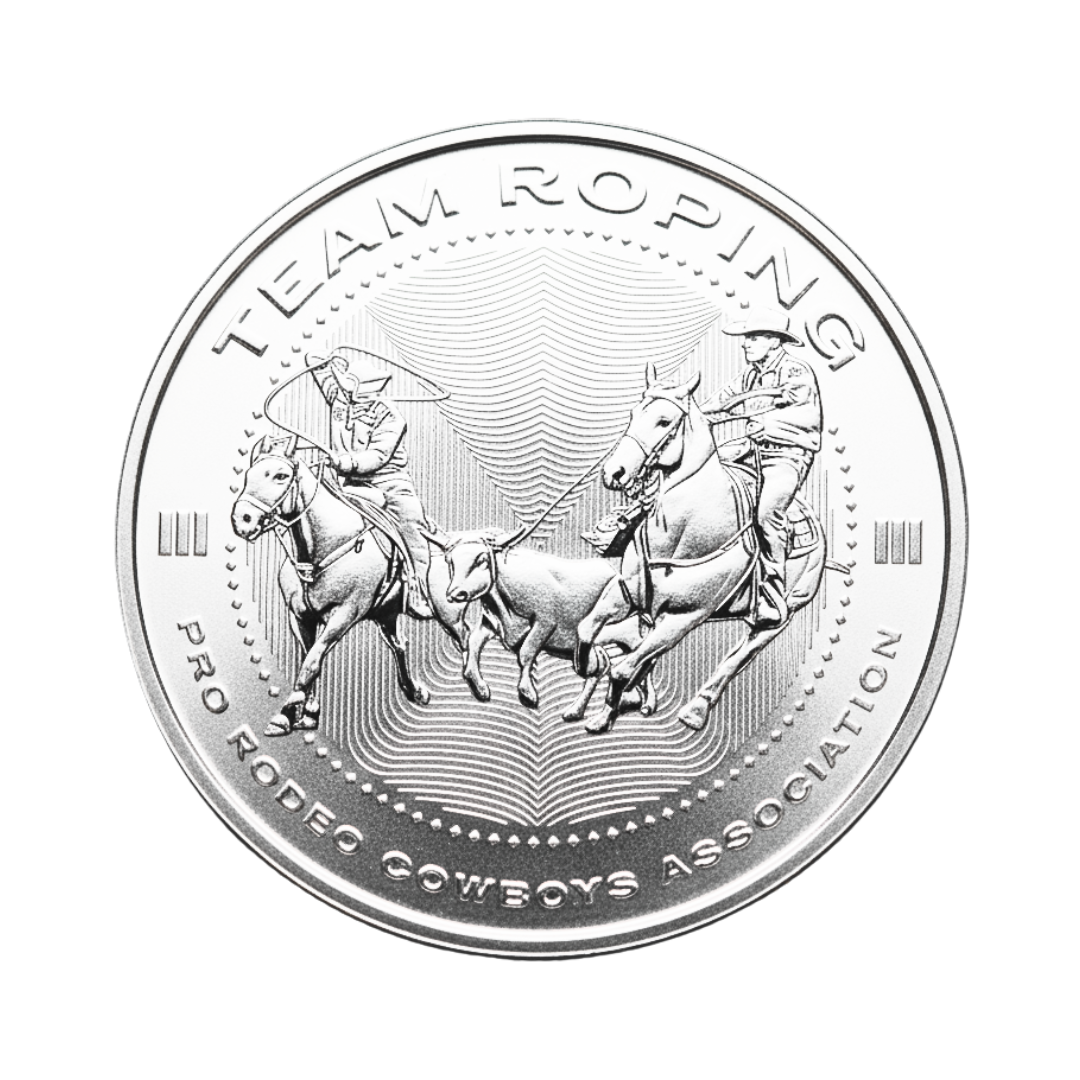 1 oz PRCA Team Roping Silver Round (Reverse Proof)
