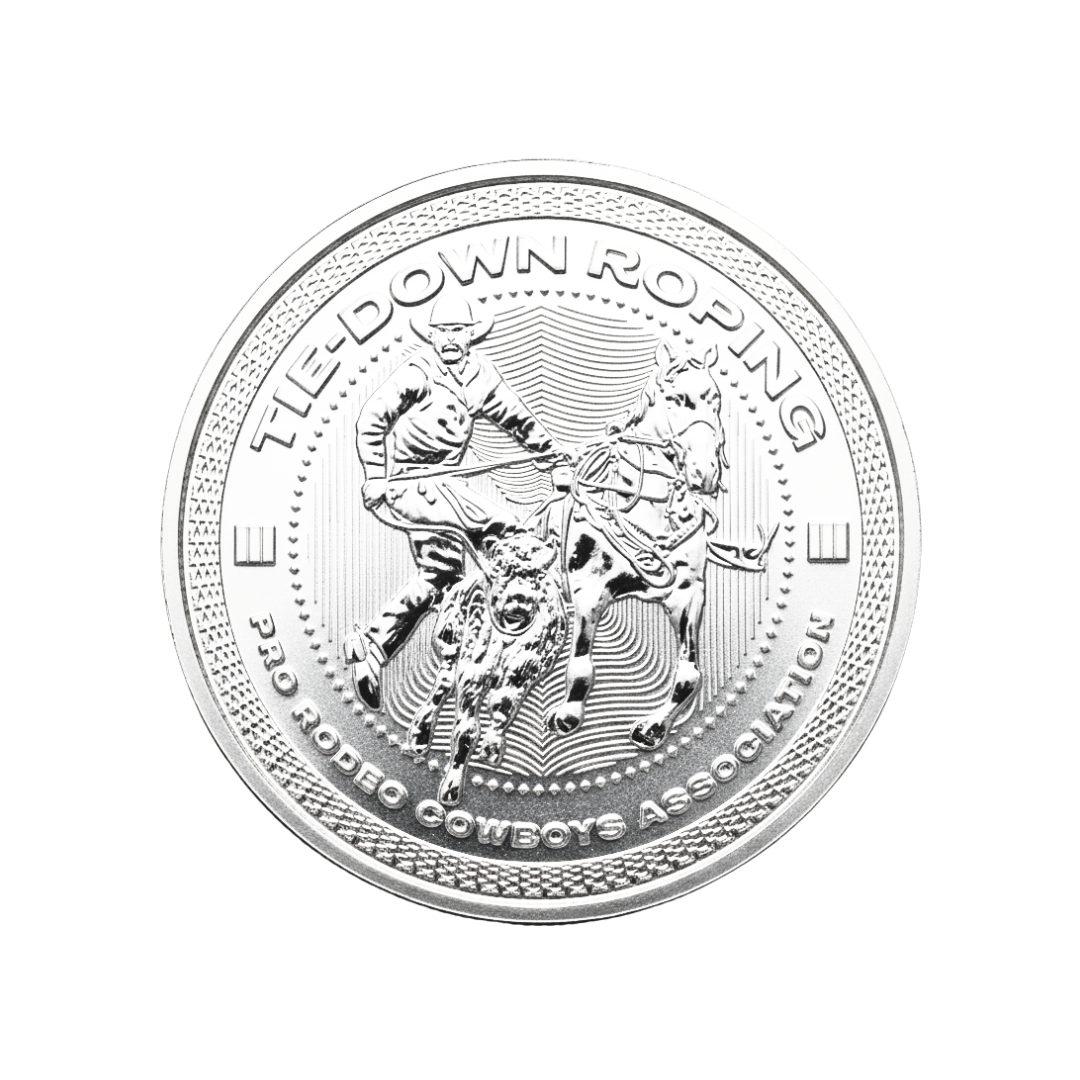1 oz PRCA Tiedown Roping Silver Round (Reverse Proof)