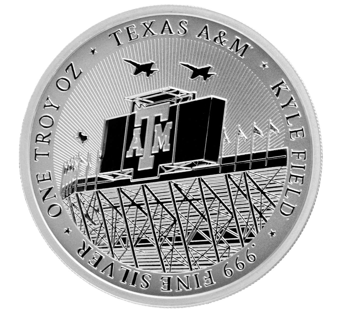 1 oz Texas A&amp;M Kyle Field Silver Round (Reverse Proof) with Custom Box