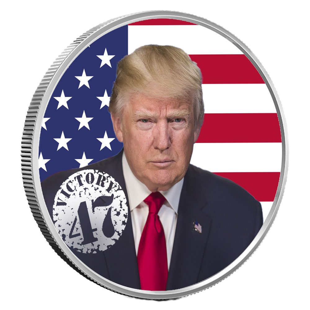 1 oz Trump Victory 47 Colorized Silver Round