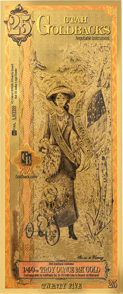 25 Utah Goldback Gold Note