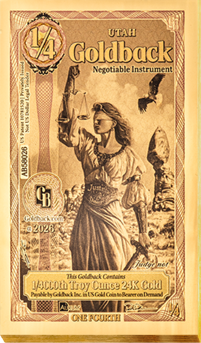      1/4 Utah Goldback Gold Note (20 Notes)                           
                            