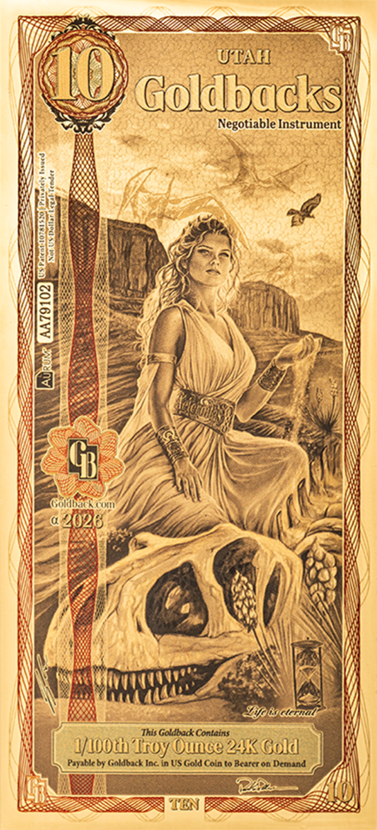                      10 Utah Goldback Gold Note           
                            