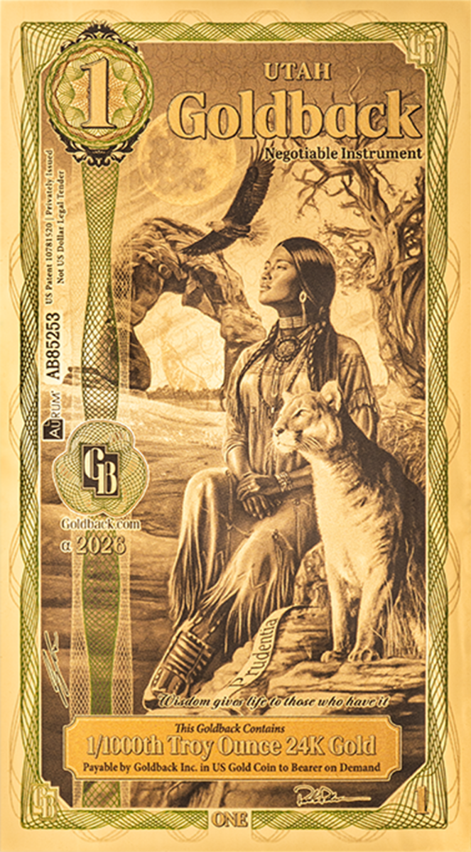                                 
     1 Utah Goldback Gold Note                       